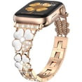 thumbnail image 1 of Compatible con Apple Watch Band 38 mm 40 mm 41 mm Mujer, Pulsera de Metal Correa de Pulsera para iWatch Series 7 6 SE 5 4 3 2 1, Oro Rosa/Blanco, 1 of 5
