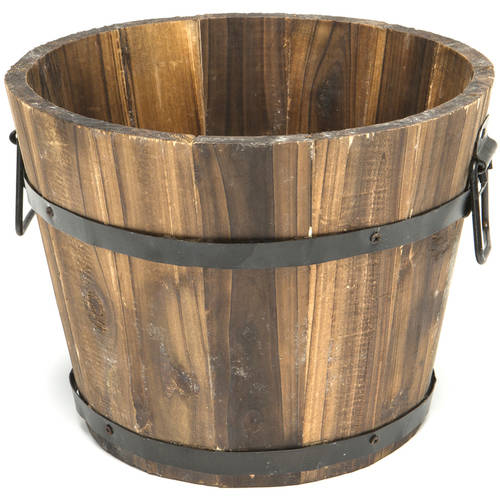 DeVault Enterprises DEVBP208-S 10" x 10" x 8" Small Round Barrel Planter by Generic