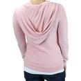 thumbnail image 3 of Ms Lovely Ultra Soft Women's Sleep and Lounge Zip-Up Sweatshirt with Hoodie - Pink Large, 3 of 4