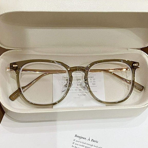 Portable Classic Metal Eye Protection Blue Ray Blocking Ultralight Anti-Blue Light Glasses Square Eyeglasses Frame Eyewear Computer Goggles TAWNY