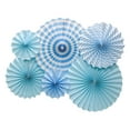 thumbnail image 2 of Hanging Paper Fans Party Set Silver Round Pattern Paper Garlands Decoration For Birthday Shower Graduation Retirement Set Of 6 arty hanging paper fans set, 2 of 5