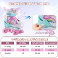 thumbnail image 5 of Girls' Light Up Roller Skates Adjustable 4 Sizes (Ages 3-8)Sparkle Wheels,Green&Pink,Indoor Outdoor Skates for Kids, 5 of 10