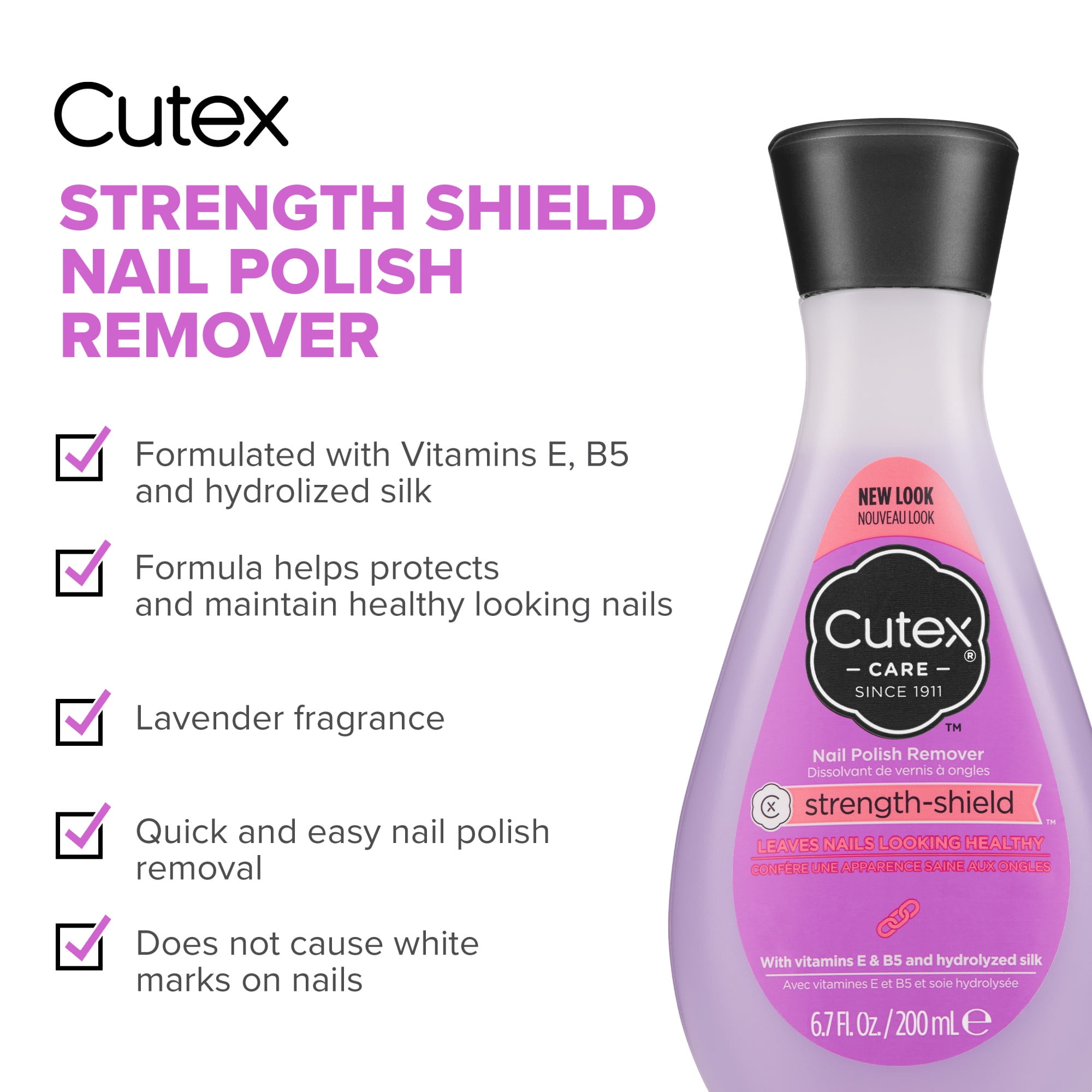 Cutex Strength Shield Nail Polish Remover, 6.7 fl oz