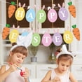 thumbnail image 4 of Happy Easter Decorative Hanging Flag Bunting, Macaron Color Bunny Egg Carrot Banner Garland for Spring Home Party Wall Door Festival Decoration, 4 of 6