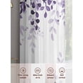 thumbnail image 6 of Purple Sheer Curtains 72 Inch Length 2 Panels for Living Room, Eucalyptus Leaves Voile Kitchen Curtain Set, Luxury Privacy Drapes Window Treatment for Bedroom, 6 of 7
