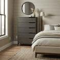 thumbnail image 6 of STYLIVIA Adult 5-Drawer Dresser with Interlock Safety, Modern Wood, Dark Gray Oak, 30.7" W x 15.6" D x 46.4" H, 6 of 20