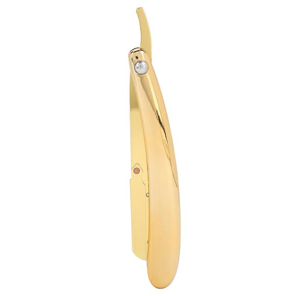 Men's Straight Edge Razor Stainless Steel Manual Razor for Barber Home (without Blade)Plating Gold