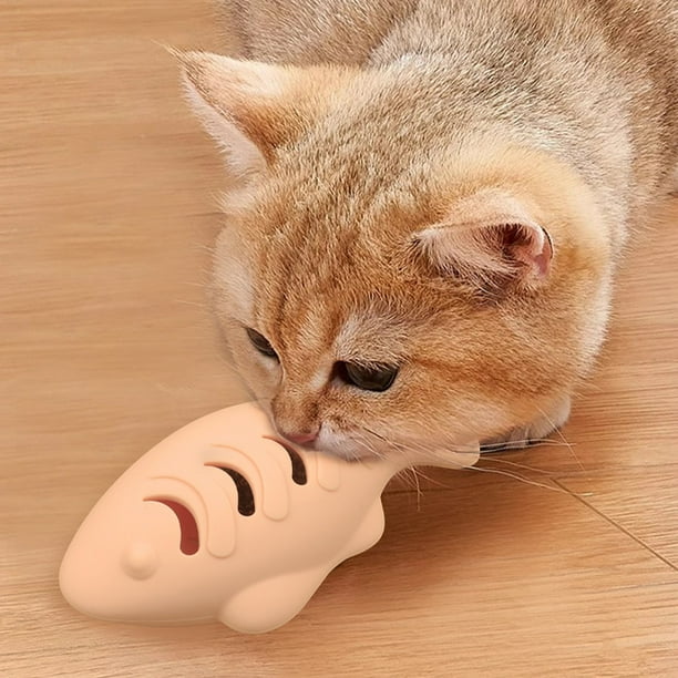 Juguetes dispensadores de golosinas para gatos con forma de pez | Comedero de comida interactivo | Silicona de grado alimenticio | Rellena con hierba gatera o bocadillos | Estimula el juego y la