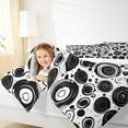thumbnail image 4 of Manfei Modern Geometric Aesthetic Full Size Comforter Sets,Graffiti Spiral Circle Bedding Comforter Set,White Black Bedding Sets For Children,Microfiber Bedroom Decor Reversible,3-Piece, 4 of 8