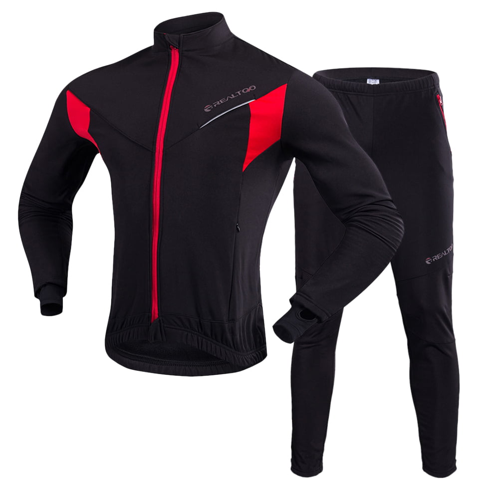 Winter Thermal Cycling Jerseys Jacket Sports MTB Bike Wear Long bib Fleece Top 