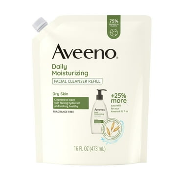 Aveeno Daily Moisturizing Face Wash Refill, Soothing Oat Facial Cleanser, 16 oz