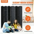 thumbnail image 2 of VEVOR 6 Panel Room Divider Hand-Woven Folding Privacy Screen with Hinges Black, 2 of 9