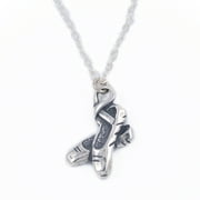 Four Clover Lane Ballet Pointe Shoes Charm Necklace in Sterling Silver