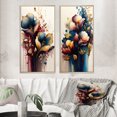 thumbnail image 1 of Designart "Navy and Maroon Calla Collection II" Calla Lily Art Mural Encadré Ensemble de 2 - Ensemble de Toiles Encadrées Florales Rouges pour Décoration de Salon, 1 of 6