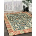 thumbnail image 2 of Ahgly Company Indoor Round Abstract Brown Oriental Area Rugs, 7' Round, 2 of 6