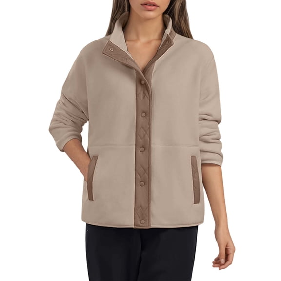 Women's Cozy Jacket Snap Button Down Coat with Pockets Casual Warm Outwear 2025