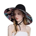 thumbnail image 2 of Fesfesfes Women's Summer Sun Outdoor UV Protection Floral Print Foldable Wide Brim Fishing Bucket Beach Hat, 2 of 4