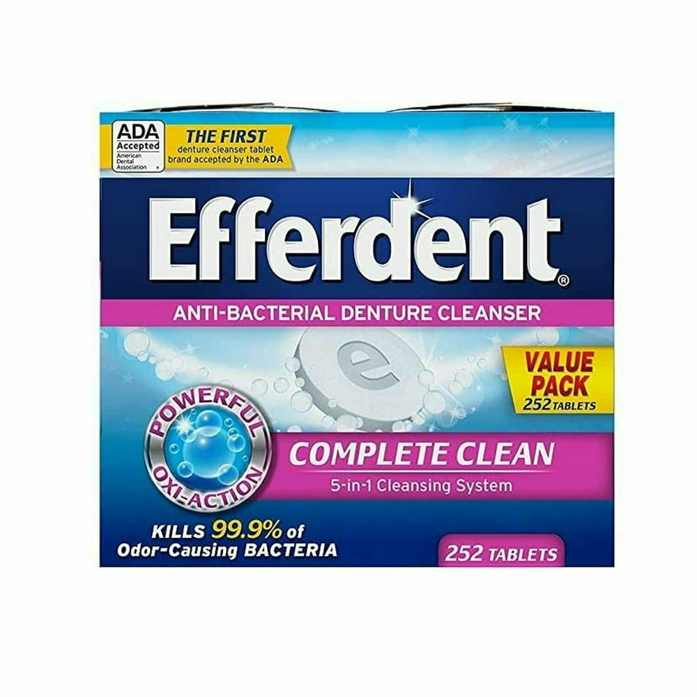 Efferdent Denture Cleanser Tablets, Complete Clean, 252 Tablets