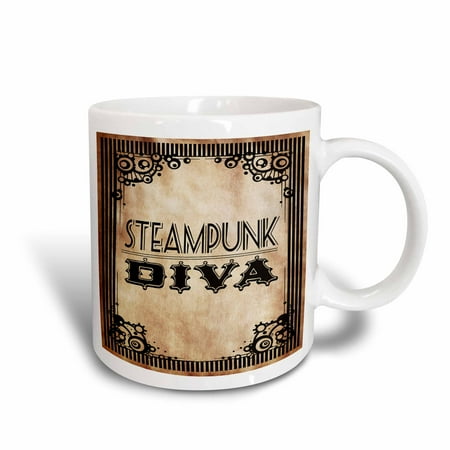 - 3dRose Steampunk Diva - Ceramic Mug, 15-ounce