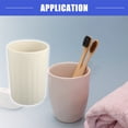 thumbnail image 2 of 1 Pc Bathroom Tumbler with Smooth Lines Wheat Straw Cup for Bathroom Beige 4.09''x2.80'', 2 of 7
