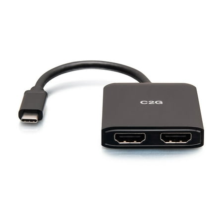 C2G USB-C to Dual HDMI MST Hub - 4K - Adapter - USB-C male to HDMI female - 20 cm - black - 4K60Hz (3840 x 2160) support, DP Alt mode support, up to 32.4 Gbps data rate