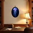 thumbnail image 4 of Canvas Wall Art Mesmerizing Watercolor Jellyfish Cosmic Ocean Depths Art Oval Framed Canvas Prints Vintage Wall Hanging Decor for Home Decorations 8.6"x11.4", 4 of 7