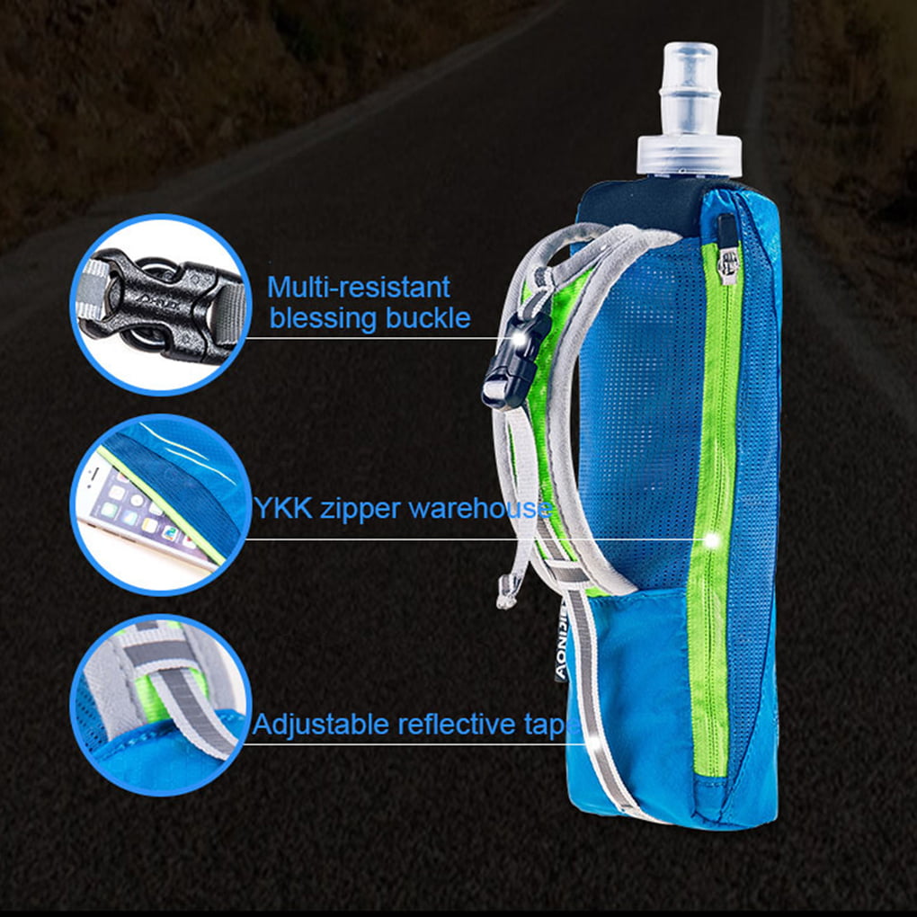 Hand-held Sport Kettle Pack Outdoor Marathon Hand Bag Running Waterpoof Pocket Pouch Soft Water Flask