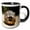 Black/White, variant on 3drose, Land Turtle Hiding in Shell, Young Spur-thighed Tortoise Hiding in Carapace, 11oz Two-tone Red Mug