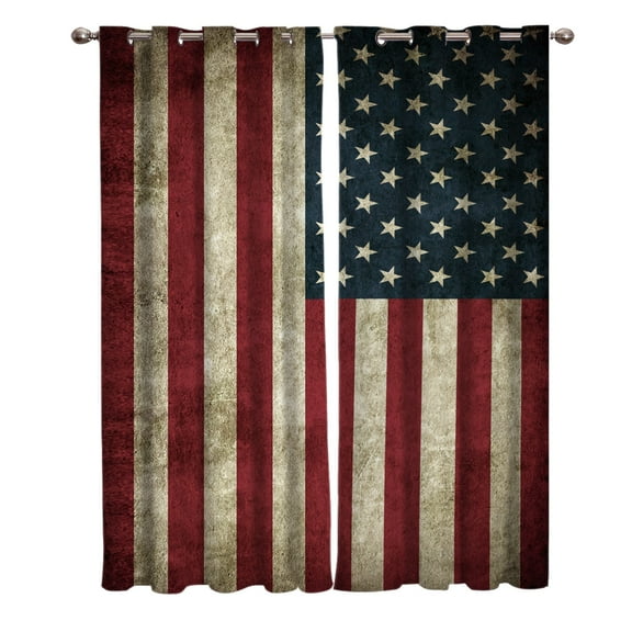 Vintage Style American Flag Room Curtains Large Window Window Blinds Living Room Curtains Bedroom Dr