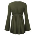 thumbnail image 3 of MBJ WT1159 Womens V Neck Long Sleeve Empire Waist Tunic Top XXL OLIVE, 3 of 3