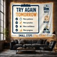 thumbnail image 6 of Clean Motivational Infographic with Again Tomorrow Again, Inspirational Illustration for Art Lovers, Wall Decor, Housewarming Gift, Tapestry Wall Hanging for Dorm and Living Room, 6 of 7