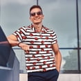thumbnail image 3 of Kdxio Ladybugs on Black and White Striped1 Print Men's Short Sleeve Polo Shirt,Midweight Men's Shirt, 3 of 6