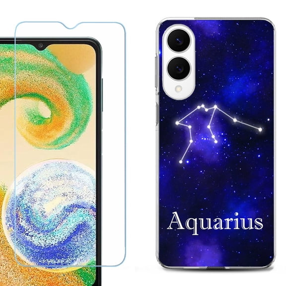 For Samsung Galaxy S25 Edge 5G Protective Shockproof Phone Case with Tempered Glass Screen Protector, by OneToughShield - Aquarius