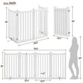 thumbnail image 3 of Yaheetech 36" Tall Freestanding Wooden Fence with 2 Support Feet, White, 3 of 7