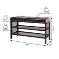 thumbnail image 4 of Banco Zapatero de 3 Niveles con Asiento Acolchado de PU y Estructura de Metal  (Negro), 4 of 4