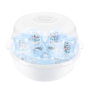 Microwave Steam Sterilizer for Baby Bottles - High-Temperature Resistant Baby Bottle Cleaner with Safety Handles, Reusable Home Sterilizing System