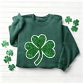 thumbnail image 4 of Xuyuer Women St Patricks Day Sweatshirts Lucky Clover Shenanigans Long Sleeve Round Neck Shamrock Coordinator Pullover Top, 4 of 6