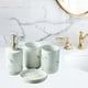 thumbnail image 5 of Juego de accesorios de baño de cerámica con diseño de mármol, dispensador de loción y jabonera. Blanco 4 piezas, 5 of 8