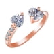thumbnail image 2 of Anillo abierto de doble corazón con diamantes y circonitas para mujer, 2 of 2
