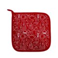 thumbnail image 1 of Rejilla para ollas básica diaria de algodón para cocina, posavasos resistentes al calor, utilizada para cocinar y hornear, 20 cm x 20 cm, juego de 3 rojos., 1 of 5