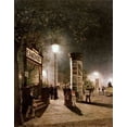 thumbnail image 2 of Saltzmann, Carl 26x32 Black Ornate Wood Framed with Double Matting Museum Art Print Titled - First Electric Street Light, Berlin, 2 of 4