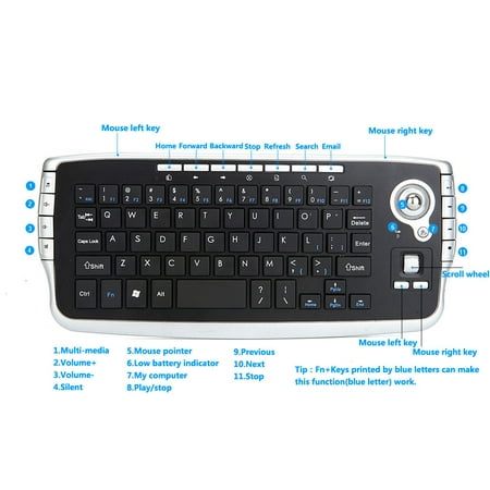 Mini 2.4Ghz Wireless Keyboard Touchpad With Mouse For PC PS4 Smart