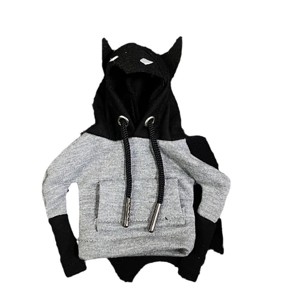 xiziHUAN9C 7 Inch Desk Goose Outfits, Bat Hoodie for Desktop Goose, 7 Inches Mini Desk Geese Clothes Clothing Accessories for Geese Statue Table Decor,Black