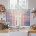 thumbnail image 2 of Ocean Seagull Kitchen Curtains, Pink Blue Sunset Clouds Gradient Landscape Light Filtering Window Curtain Panels, 2Pcs Rod Pocket Window Treatments Set for Study Room Bathroom Bedroom 52x54 Inches, 2 of 9