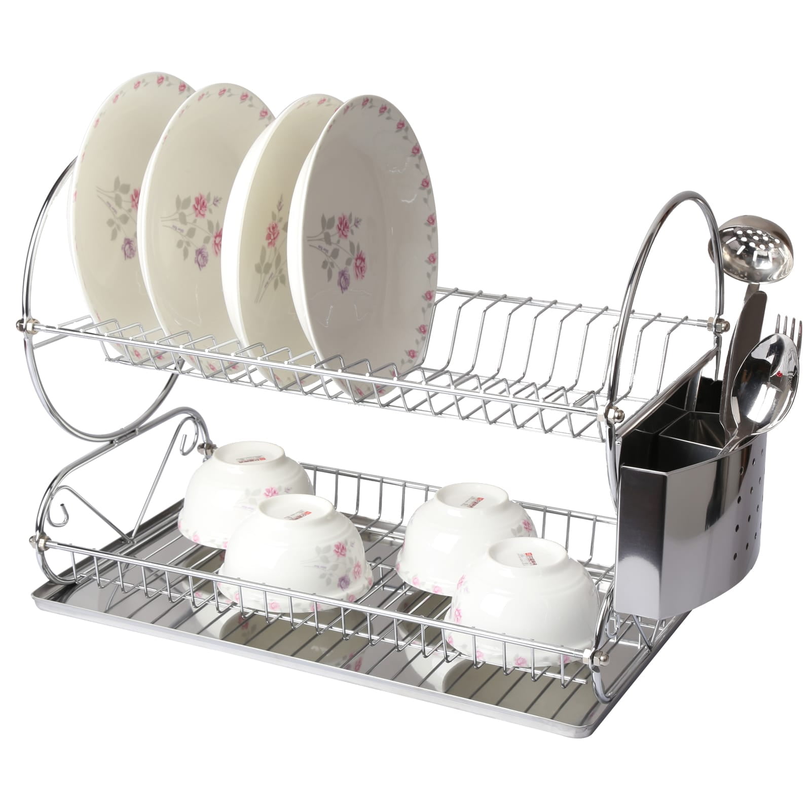 Mega Chef Chrome Plated 17.5 Inch Two Shelf Dish Rack by Supplier Generic