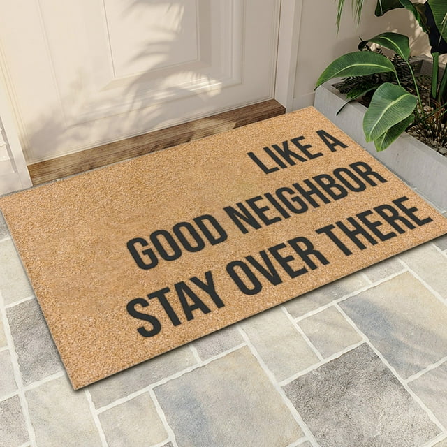 Clearance!npkgvia Door Mat,Entryway Rug,Funny Door Mat Non Slip Back Rubber Entry Way Doormat Outside Like A Good Neighbor Stay Over There Standard Outdoor Welcome Mat,Carpet,Home Essentials
