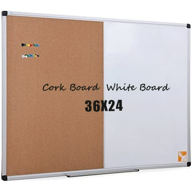 X Board Combination Whiteboard Bulletin Cork Board 36x24 Combo White Board Dry Erase