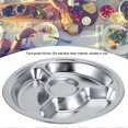 thumbnail image 5 of 5Pcs Thicken 304 Stainless Steel Round Divided Service Plate Dinner Tray Tableware for Kid, 5 of 5