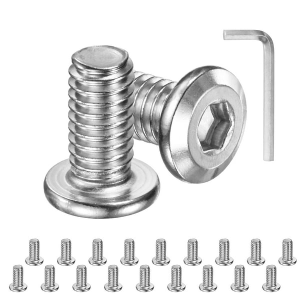 Kit de tornillos de cabeza plana de 20 piezas, 5/16-18x5/8" de acero inoxidable 304 con llave hexagonal para máquina/muebles/automóvil/marino, pernos hexagonales de rosca completa UNC
