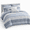 Blue-Duvet Cover - King, variant on Blue Comforter - Full/Queen Woven Jacquard Stripe Cotton Bedding Set
